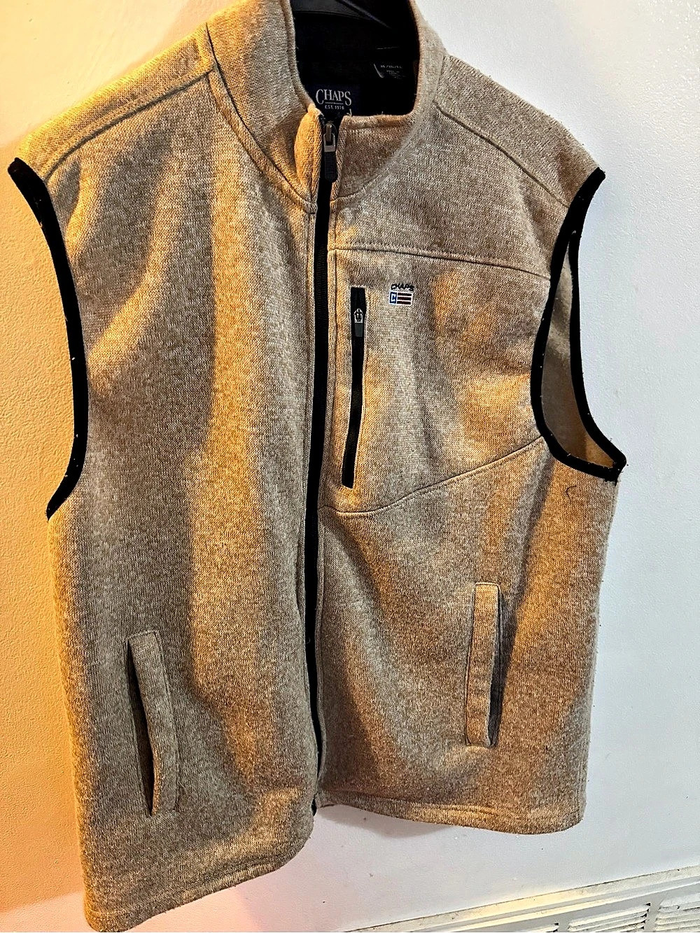 Chaps Men's Fleece Vest Gray XL Like New